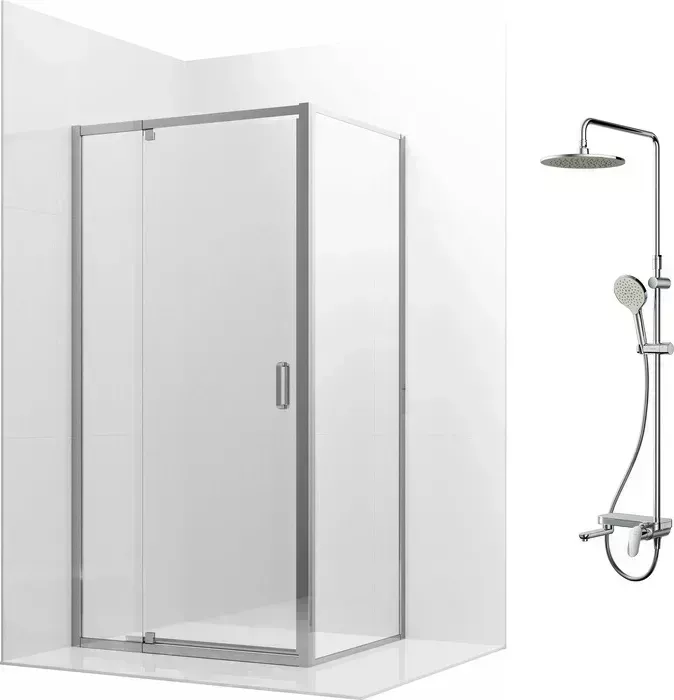 Душевой уголок Ambassador Elysium 80x90 с системой Am.Pm, прозрачный, хром (111021102KX-90KX, F0780700)