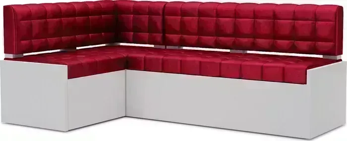 Кухонный диван Mebel Ars Ганновер правый угол (бархат красный STAR VELVET 3 DARK RED) 178х82х103 см