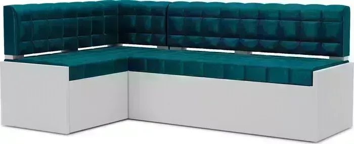 Кухонный диван Mebel Ars Ганновер левый угол (бархат сине-зеленый STAR VELVET 43 BLACK GREEN) 178х82х103 см