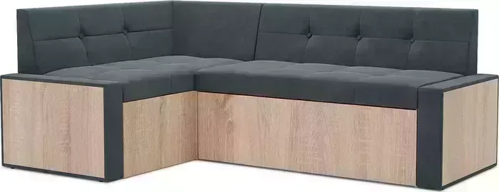 Кухонный диван Mebel Ars Таллин левый угол (велюр серо-синий HB-178 26) 210х83х140 см