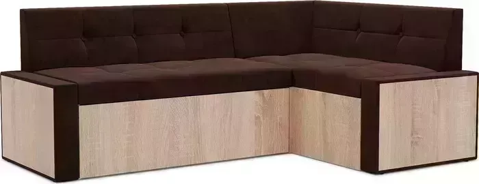 Кухонный диван Mebel Ars Таллин правый угол (велюр молочный шоколад НВ-178 13) 190х83х120 см