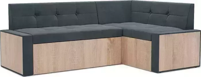 Кухонный диван Mebel Ars Таллин правый угол (велюр серо-синий HB-178 26) 190х83х120 см