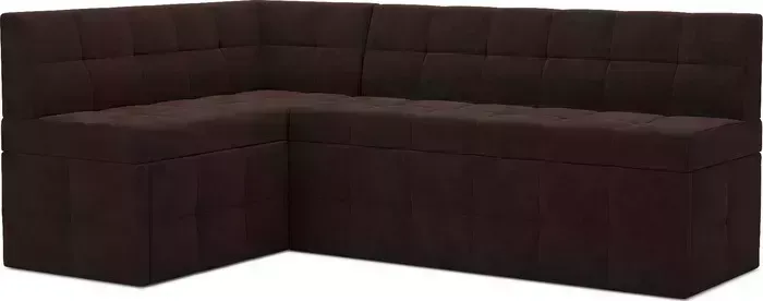 Кухонный диван Mebel Ars Атлантис левый угол (велюр шоколад HB-178 16) 212х84х135 см