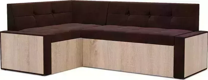 Кухонный диван Mebel Ars Таллин левый угол (велюр молочный шоколад НВ-178 13) 190х83х120 см