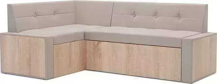 Кухонный диван Mebel Ars Таллин левый угол (бархат бежевый STAR VELVET 6 LIGHT Beige) 190х83х120 см