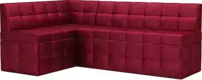 Кухонный диван Mebel Ars Атлантис левый угол (бархат красный STAR VELVET 3 DARK RED) 212х84х135 см