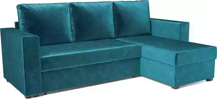 Диван угловой Mebel Ars Рим (бархат сине-зеленый STAR VELVET 43 BLACK GREEN)
