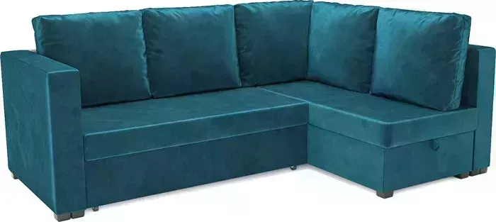 Диван угловой Mebel Ars Мансберг (бархат сине-зеленый STAR VELVET 43 BLACK GREEN)