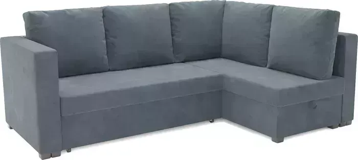 Диван угловой Mebel Ars Мансберг (велюр серо-синий HB-178 26)