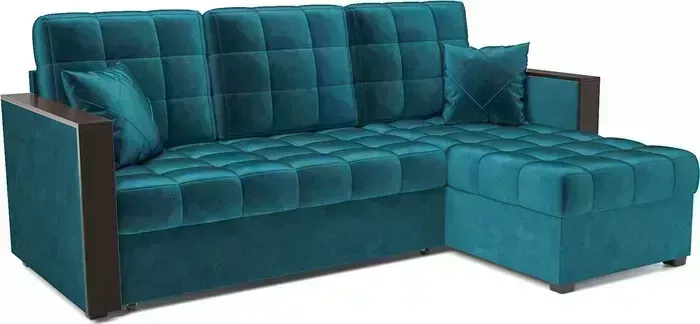 Диван угловой Mebel Ars Техас (бархат сине-зеленый STAR VELVET 43 BLACK GREEN)