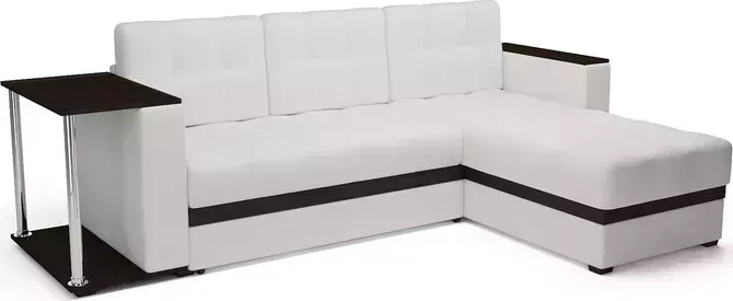Диван угловой Mebel Ars Атланта (экокожа белая)