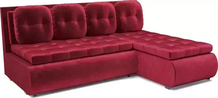 Диван угловой Mebel Ars Кормак (бархат красный STAR VELVET 3 DARK RED)
