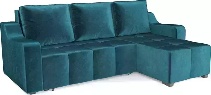 Диван угловой Mebel Ars Берн (бархат сине-зеленый STAR VELVET 43 BLACK GREEN)
