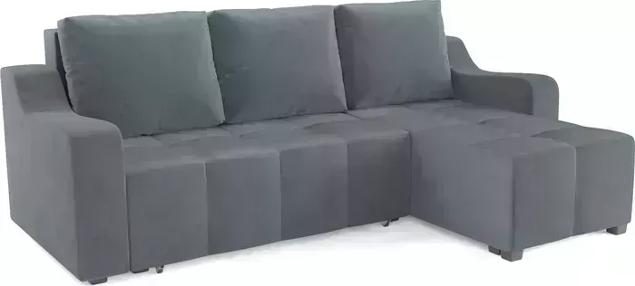 Диван угловой Mebel Ars Берн (велюр серо-синий HB-178 26)
