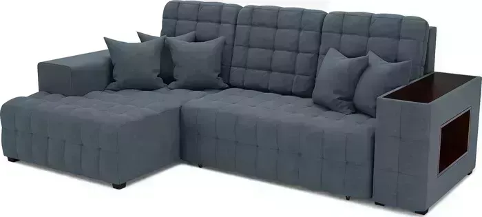 Диван угловой Mebel Ars Мадрид левый угол (велюр серо-синий/НВ-178/26)
