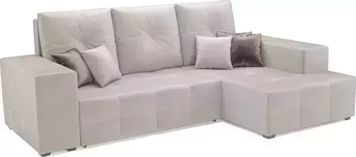 Диван угловой Mebel Ars Монреаль правый угол (бархат бежевый / STAR VELVET 6 BEIGE)