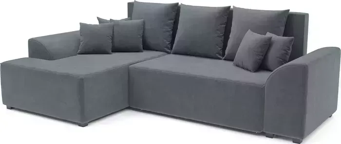 Диван угловой Mebel Ars Каскад левый угол (велюр серо-синий/НВ-178/26)