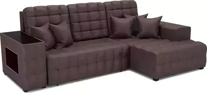 Диван угловой Mebel Ars Мадрид правый угол (бархат серо-шоколадный STAR VELVET 60 COFFEE)