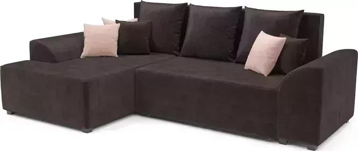 Диван угловой Mebel Ars Каскад левый угол (кордрой коричневый)