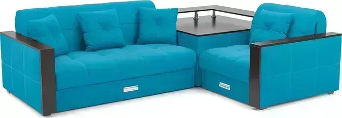 Диван угловой Mebel Ars Прага (синий)