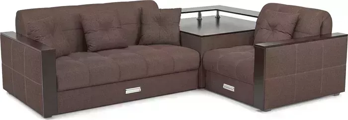 Диван угловой Mebel Ars Прага (рогожка шоколад)