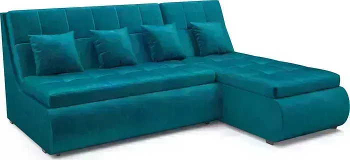 Диван угловой Mebel Ars Дубай (бархат сине-зеленый STAR VELVET 43 BLACK GREEN)