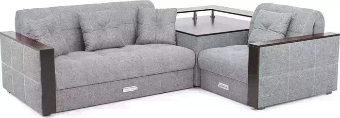 Диван угловой Mebel Ars Прага (рогожка серая)