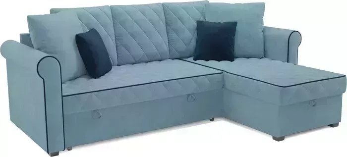 Диван угловой Mebel Ars Берлин (голубой Luna 089)