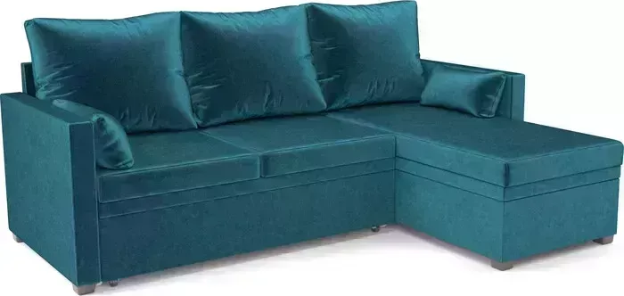 Диван угловой Mebel Ars Париж (бархат сине-зеленый STAR VELVET 43 BLACK GREEN)