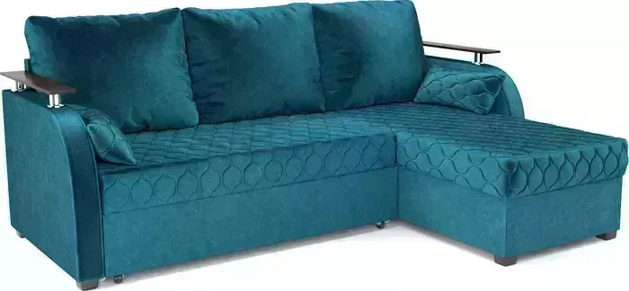 Диван угловой Mebel Ars Токио (бархат сине-зеленый STAR VELVET 43 BLACK GREEN)