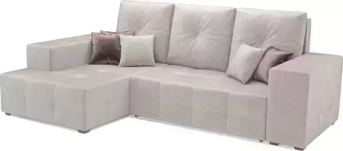 Диван угловой Mebel Ars Монреаль левый угол (бархат бежевый / STAR VELVET 6 BEIGE)