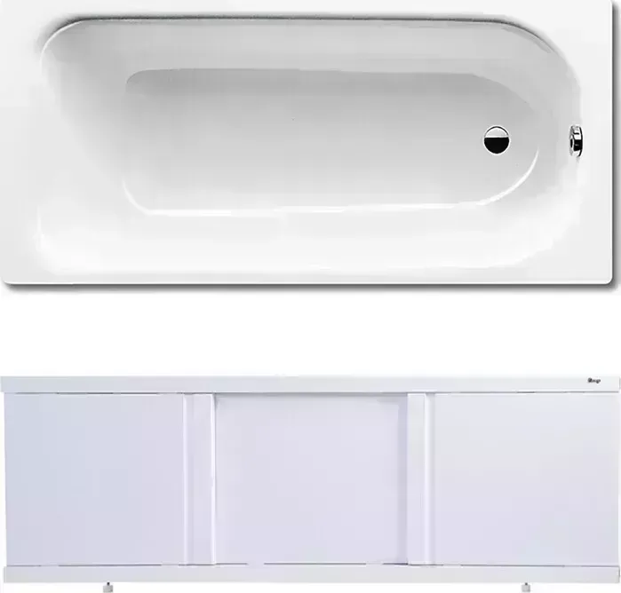 Стальная ванна Kaldewei Eurowa 310-1 150x70 с экраном Emmy Элис и ножками