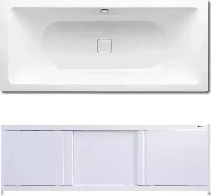 Стальная ванна Kaldewei Conoduo 733 Easy-Clean 180x80 с экраном Emmy Бриз и ножками