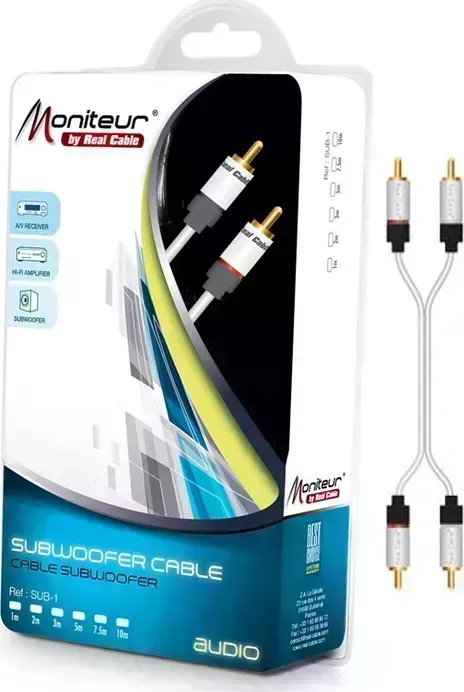 Кабель Real Cable 2RCA-1, 1m, межблочный (пара)