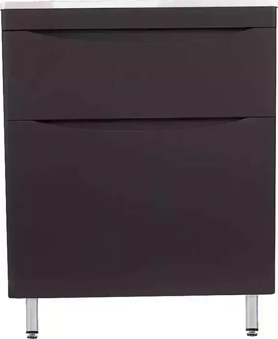 Тумба с раковиной Style line с Бергамо мини 70х35 Люкс Plus напольная, черная (2000565415002, 2000949236384)