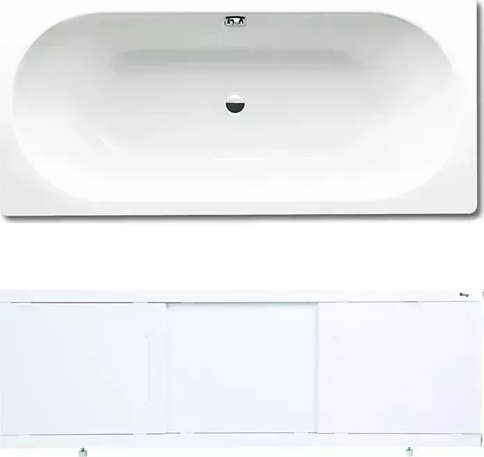 Стальная ванна Kaldewei Classic Duo 110 Easy-Clean 180х80 с экраном Emmy Соната и ножками