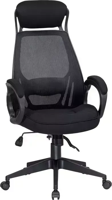 Кресло офисное Dobrin для руководителей STEVEN BLACK LMR-109BL_Black черный пластик, черная ткань