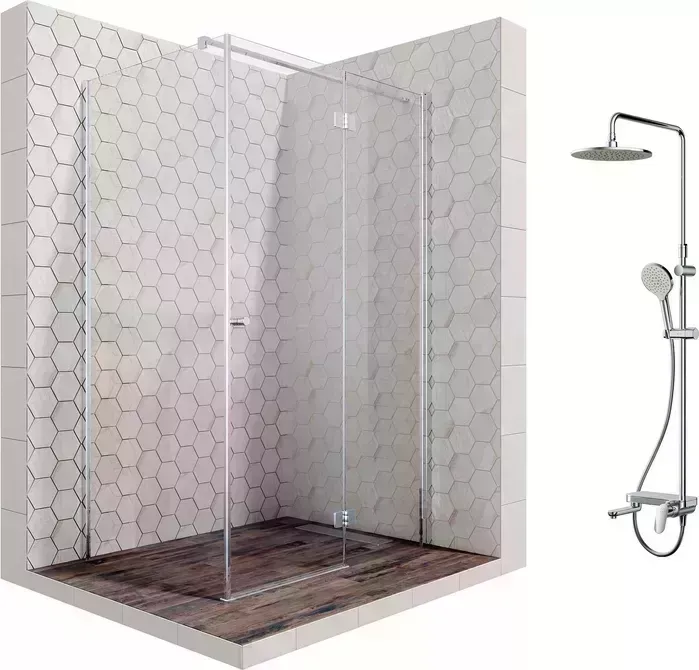 Душевой уголок Ambassador Diamond 120x80 с системой Am.Pm, правый, прозрачный, хром (12011107R, F0780700)
