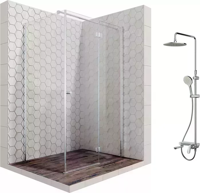 Душевой уголок Ambassador Diamond 120x90 с системой Am.Pm, правый, прозрачный, хром (12011108R, F0780700)