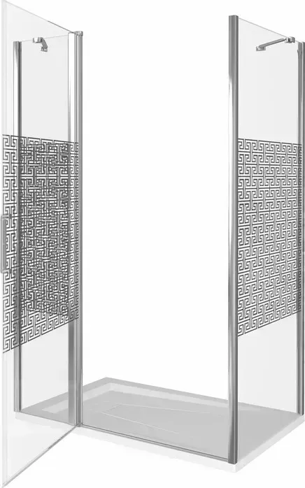 Душевой уголок Good Door Fantasy WTW+SP 100x80 прозрачный с рисуком Фантази, хром