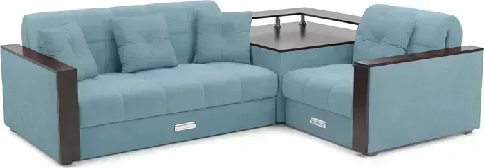 Диван угловой Mebel Ars Прага (голубой Luna 089)