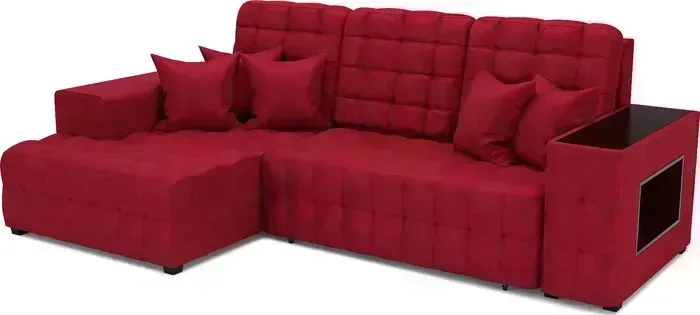 Диван угловой Mebel Ars Мадрид левый угол (бархат красный STAR VELVET 3 DARK RED)
