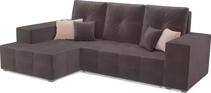 Диван угловой Mebel Ars Монреаль левый угол (кордрой коричневый)