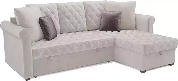 Диван угловой Mebel Ars Берлин (бархат бежевый STAR VELVET 6 LIGHT Beige)