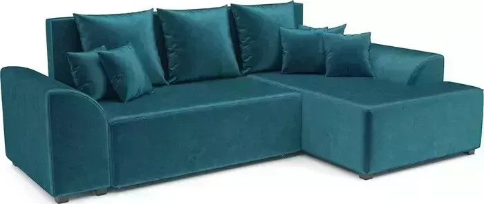 Диван угловой Mebel Ars Каскад правый угол (бархат сине-зеленый STAR VELVET 43 BLACK GREEN)