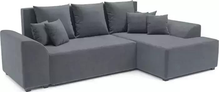 Диван угловой Mebel Ars Каскад правый угол (велюр серо-синий НВ-178/26)