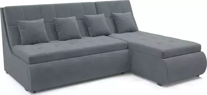 Диван угловой Mebel Ars Дубай (велюр серо-синий HB-178 26)