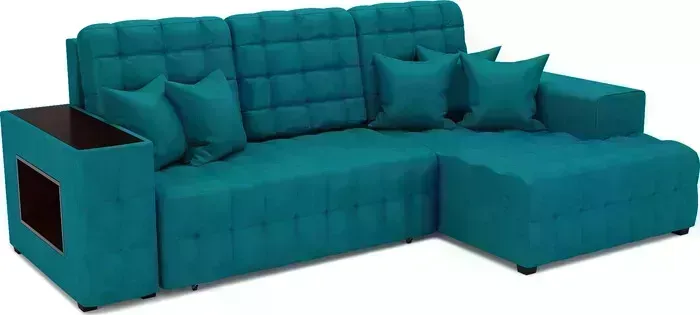Диван угловой Mebel Ars Мадрид правый угол (бархат сине-зеленый STAR VELVET 43 BLACK GREEN)