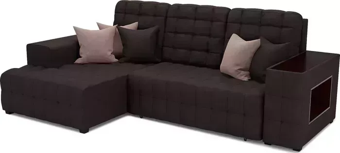Диван угловой Mebel Ars Мадрид левый угол (кордрой коричневый)
