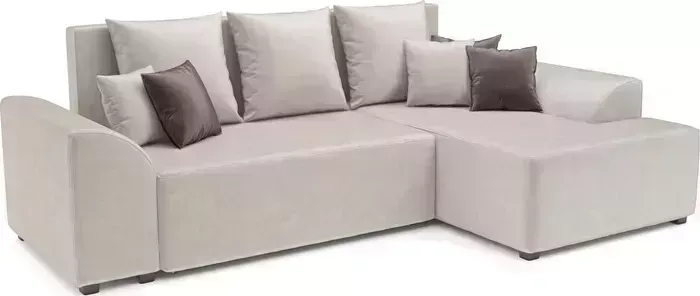 Диван угловой Mebel Ars Каскад правый угол (бархат бежевый STAR VELVET 6 BEIGE)
